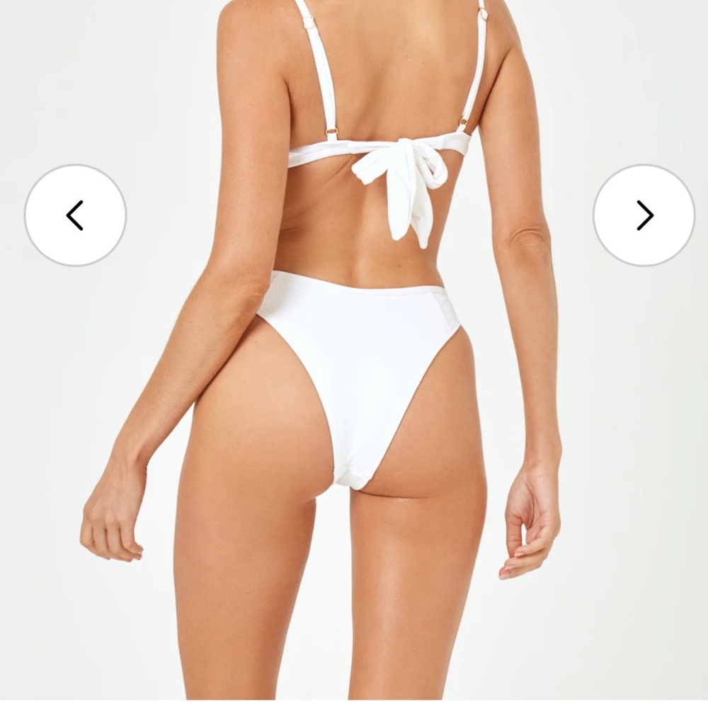 L*Space Dominic White Bikini Bottom Bitsy. BNWT. Size M